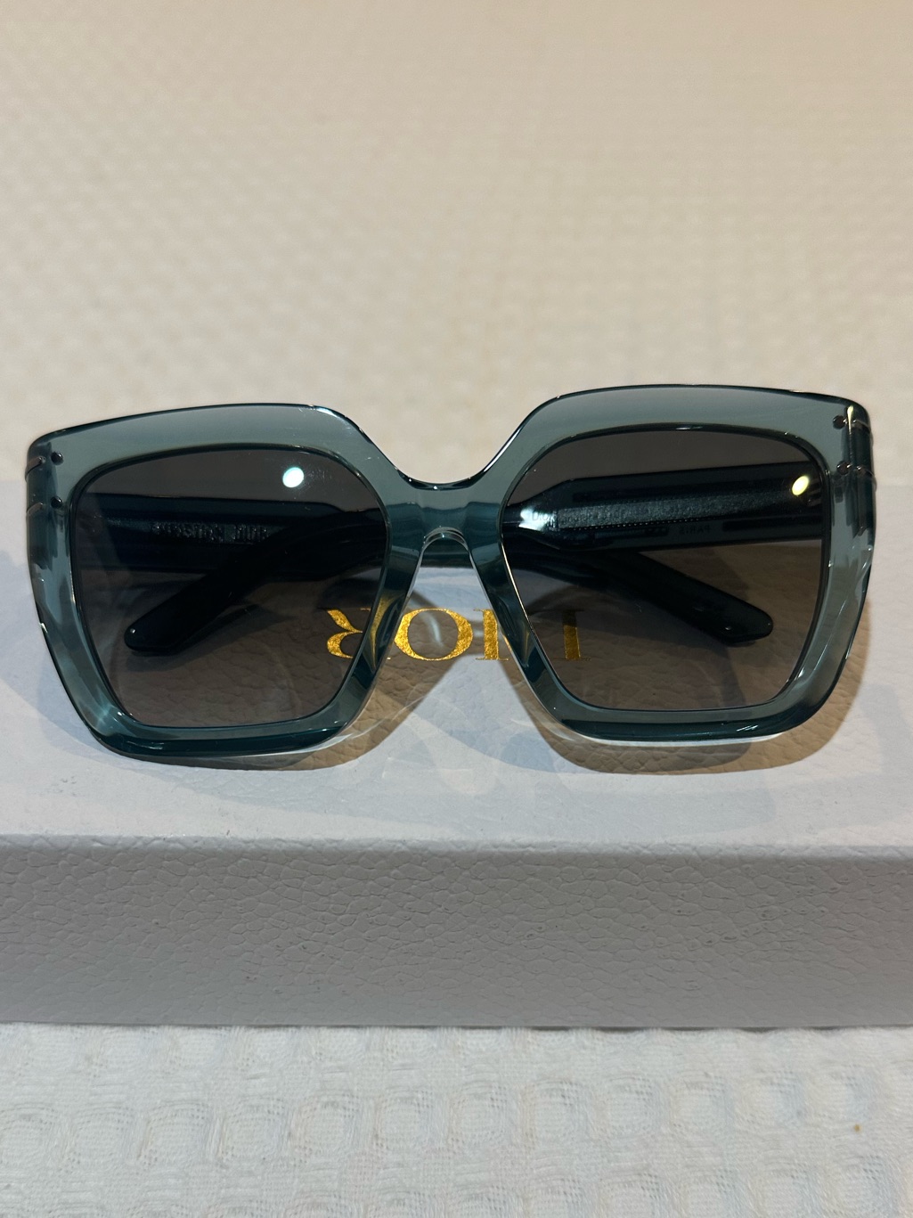 Christian Dior Oversized Square Sunglasses In Teal